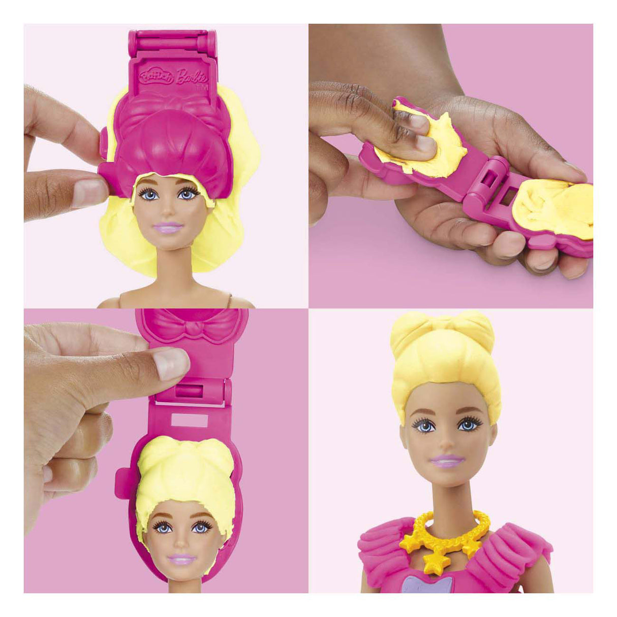 Play-doh barbie ruffles and bows - 3 clay pots