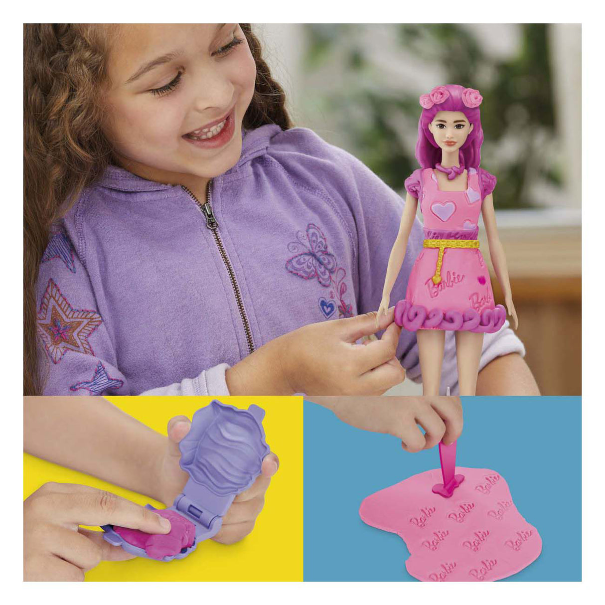 Play-Doh Barbie Hearts and Hair - 2 pots of dough
