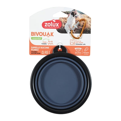 Zolux bvk foldable silicone food bowl blue