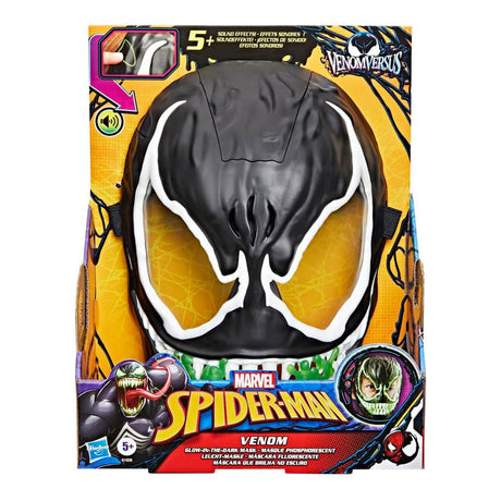 Zabawki superbohatera firmy Hasbro Spider-Man i jad świecących w ciemności masek.