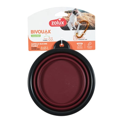 Zolux BVK foldable silicone food bowl red