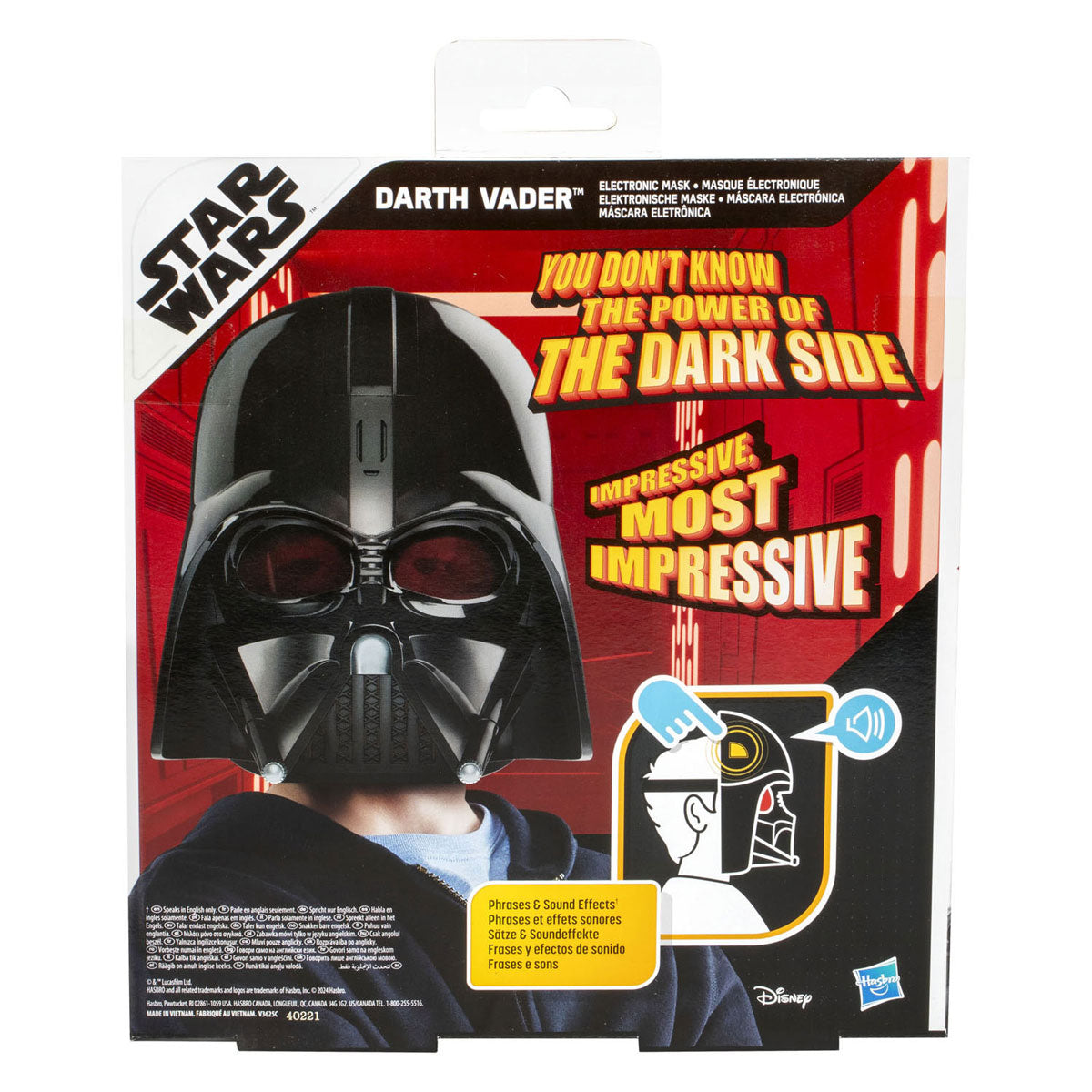 Hasbro star wars darth vader masc leictreonach.