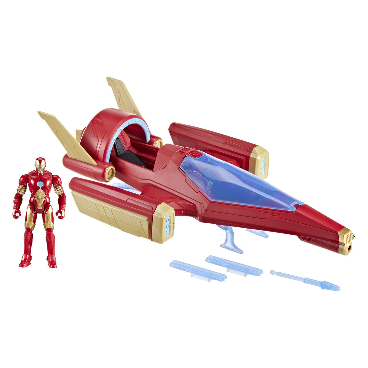 Marvel Avengers Iron Man Schëff mat 1 Figur - 10 cm - Alter 4