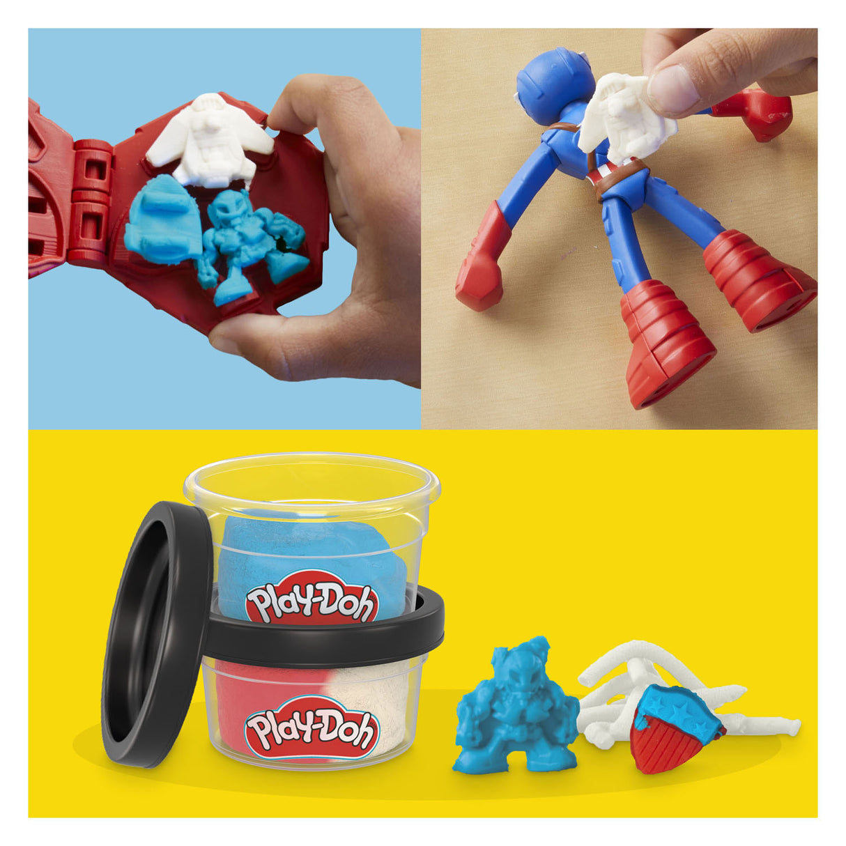 Play-doh marvel captain america stamp shield - modeling clay
