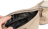 Trixie bolsa de quadril com cinto largo bege