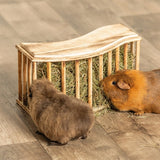 Trixie hay rack with flamed wood lid