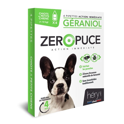 Hery zeropuce flea drops dog geraniol without chemicals