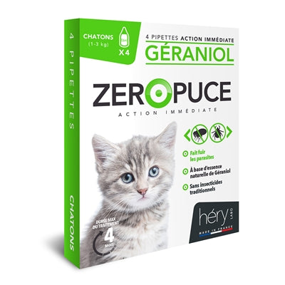 Hery zeropuce flea drops kitten geraniol without chemicals