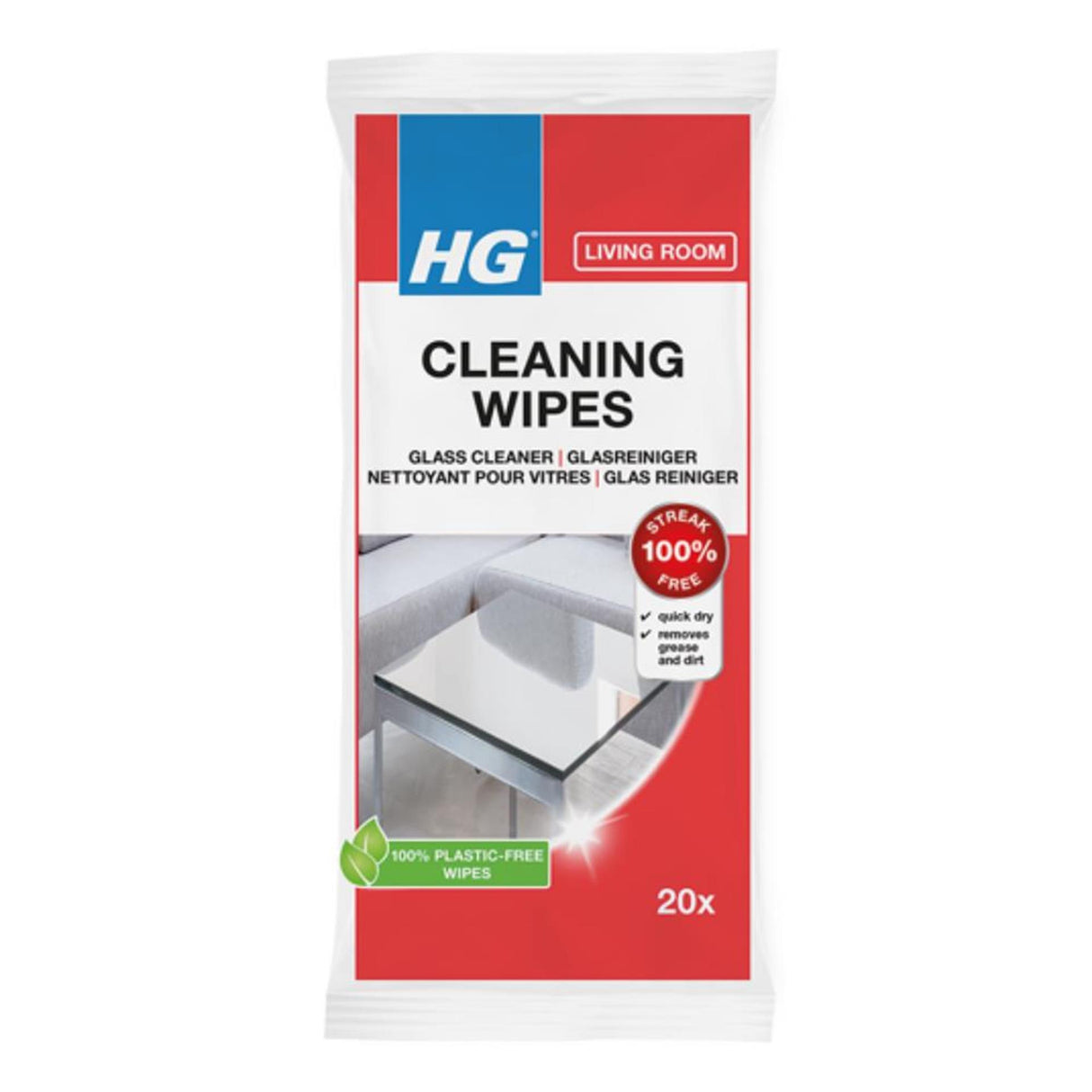 Hg Glasreiniger Wipes Pack à 20