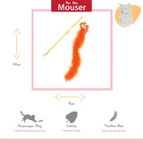 Happy pet tabby patch cat fishing rod goldfish orange