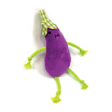 Happy pet tabby patch eggplants with catnip