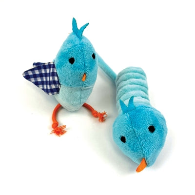 Happy pet tabby patch bird blue