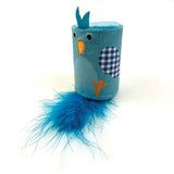 Happy pet tabby patch bird rattle and roller blue