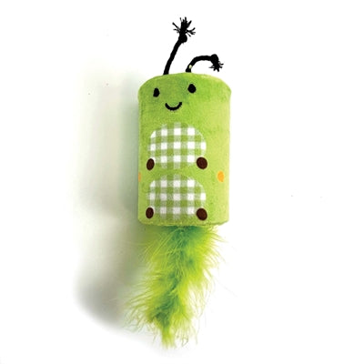 Happy pet tabby patch caterpillar ratchet and roller green