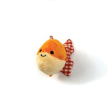 Happy pet tabby patch shaking goldfish