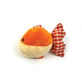 Happy pet tabby patch shaking goldfish