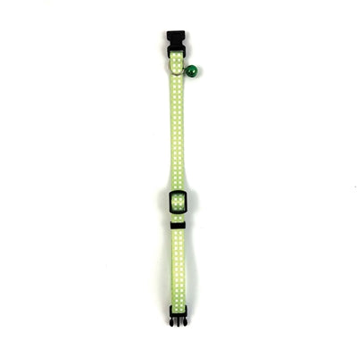 Happy pet tabby patch collar cat diamond green