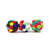 Happy pet tabby patch pom pom ball assorted