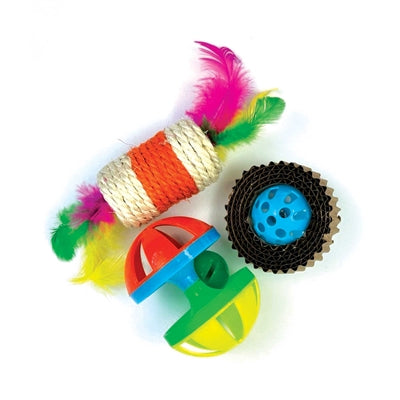 Happy pet tabby patch ratchet roller scratch toy