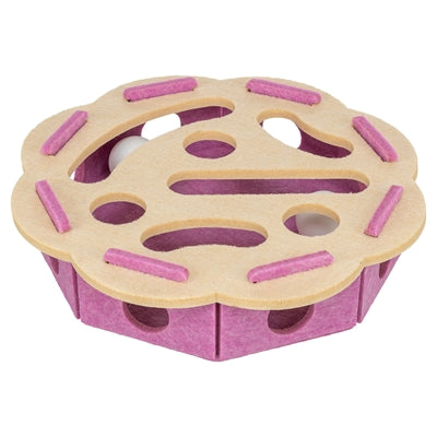 Trixie hole'n'roll bloem vilt roze beige
