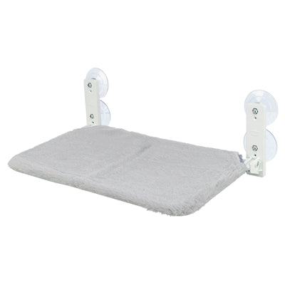 Trixie Foldable Plush Mesh Window Hammock White Grey