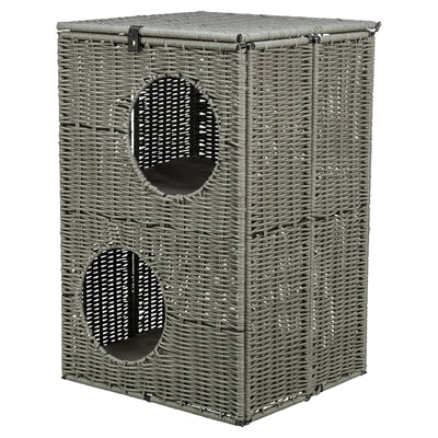 Trixie Amalia Rectangular Polyrattan Cat Basket Grey