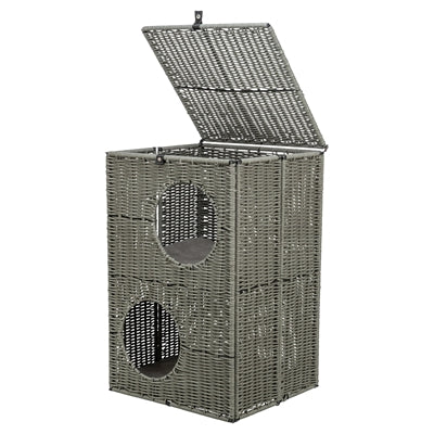 Trixie Amalia Rectangular Polyrattan Cat Basket Grey