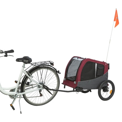 Trixie dog bike basket grey red