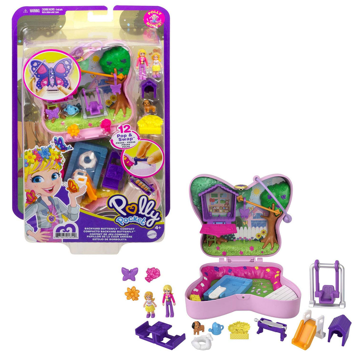 Mattel Polly Pocket Pocket Vlindertuin compact