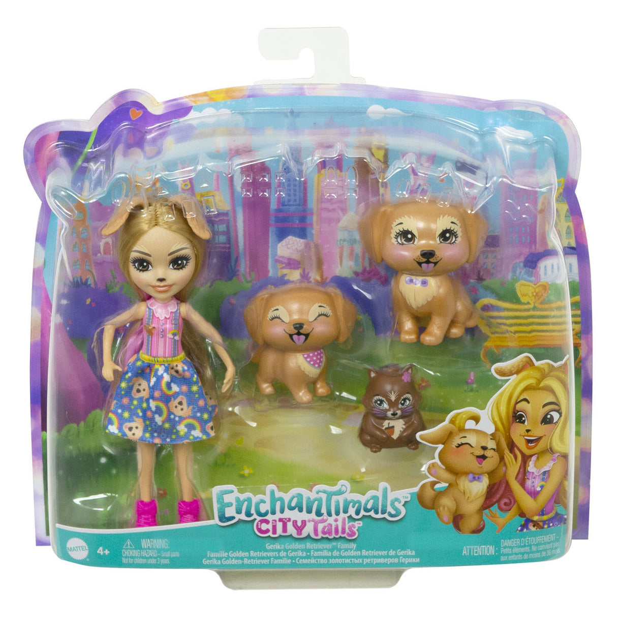 Mattel Enchantimals Gerika Golden Retriever -familie