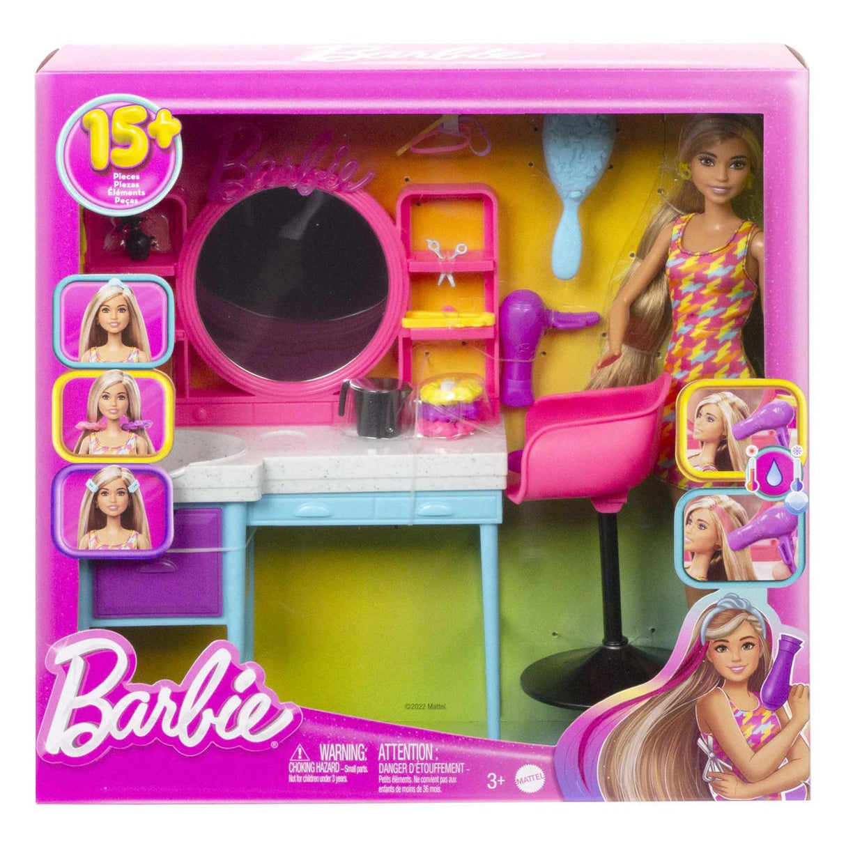 Set de jeu de salon de coiffure total Mattel