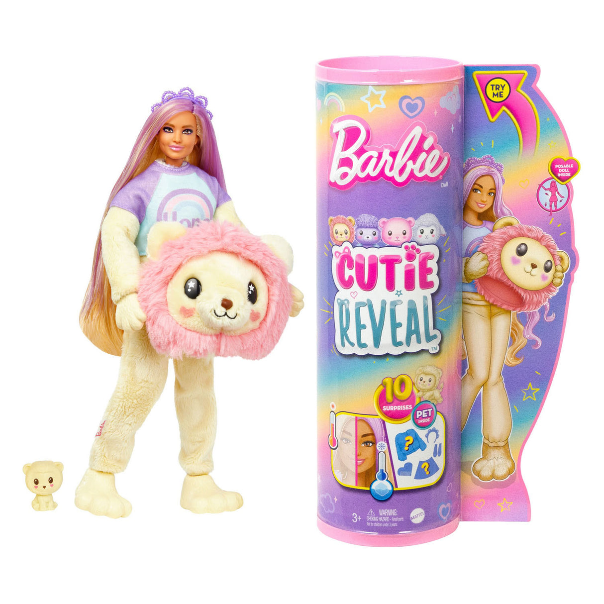 Mattel cutie rivelare pop accogliente simpatico serie tees leone