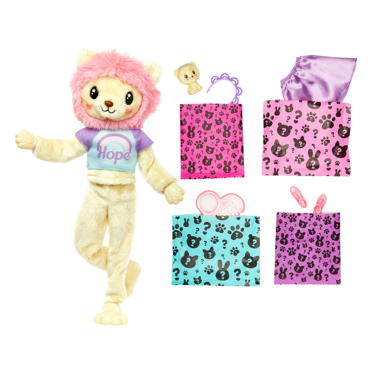 Mattel cutie rivelare pop accogliente simpatico serie tees leone