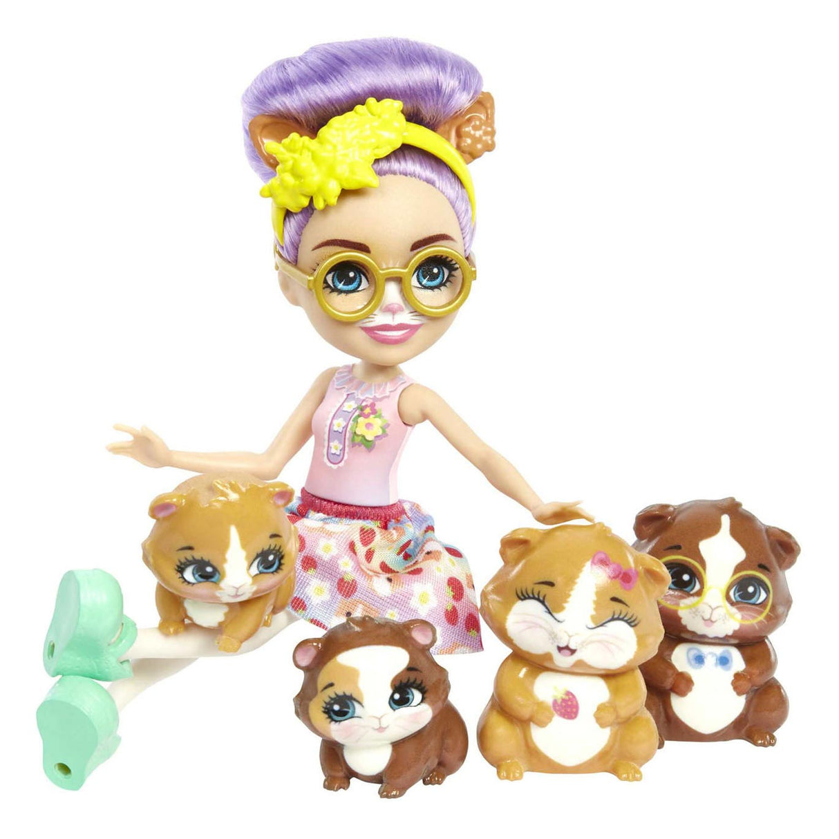 Mattel Enchantimals City Tails Pop Glee Guardian in Gvinejski prašič