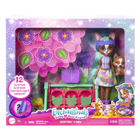 Mattel enchantimals baby bästa vänner pop crizia corgi och show