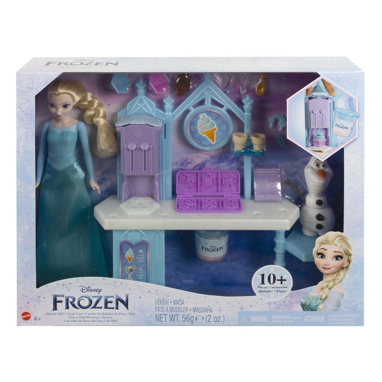 Mattel Frozen Pop Elsa Olaf i zestaw do gry w glinę samochodu