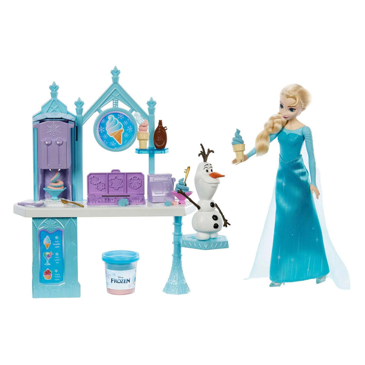 Mattel Frozen Pop Elsa Olaf in set Marep Car Clay Play