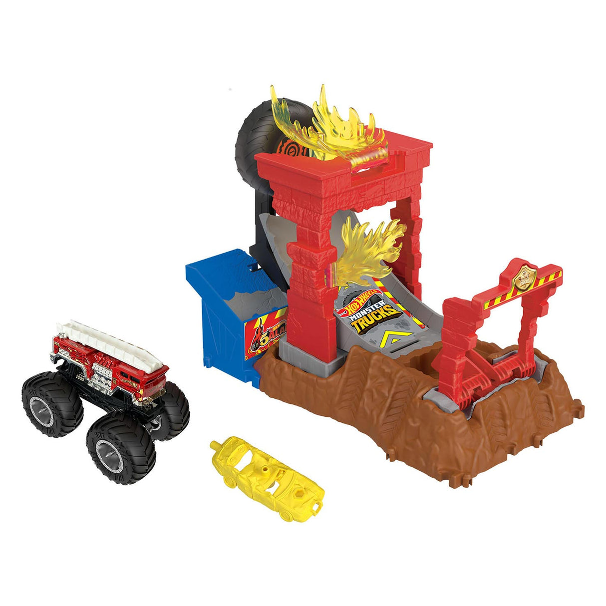 Hot Rieder Monster Camions Arena Rutschen 5 Alarm Feier Crash Play Set