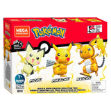 Pokémon Mega Construx Pokemon Construction Set Build and Show Pikachu Evolution Trio