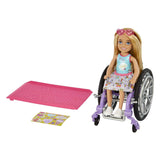 Mattel Chelsea wózek inwalidzki mody blond