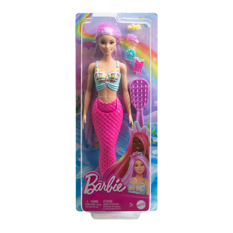 Barbie mořská panna růžové dlouhé vlasy