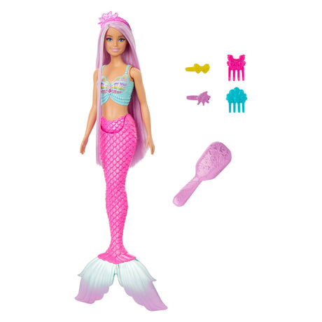 Barbie mořská panna růžové dlouhé vlasy