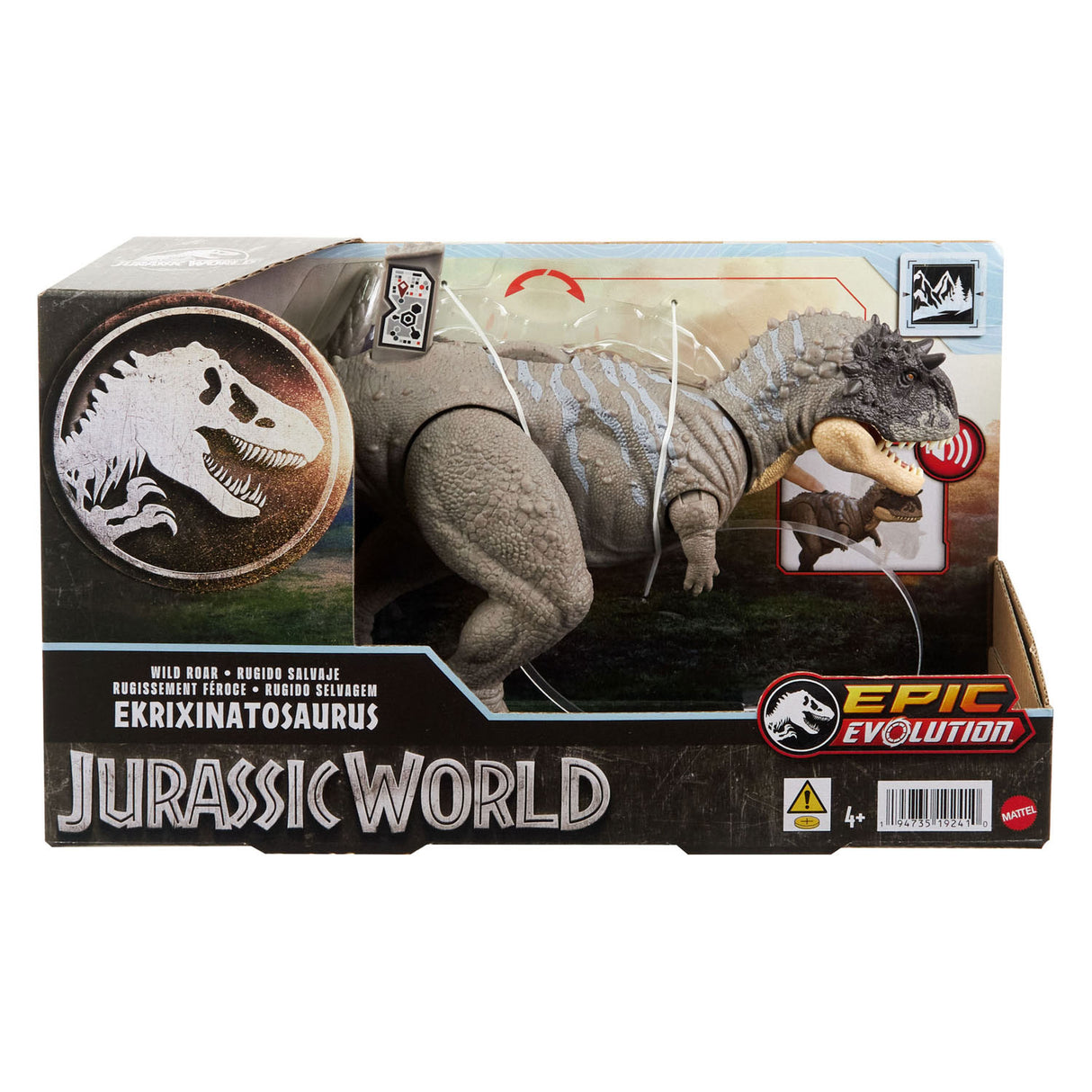 Mattel Jurassic World Wild Roar Ekrixinatosaurus igra figuro