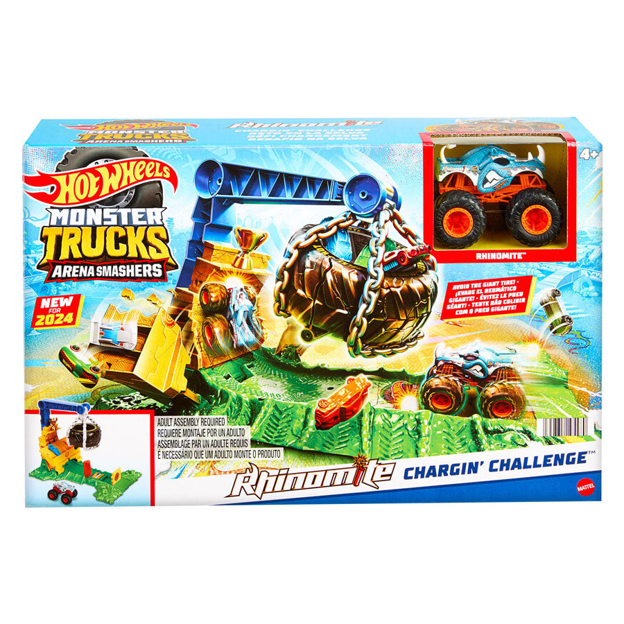 Hot Wheels Monstertrucks Arene Smahers Rhinomite Race Uitdaging Speelset