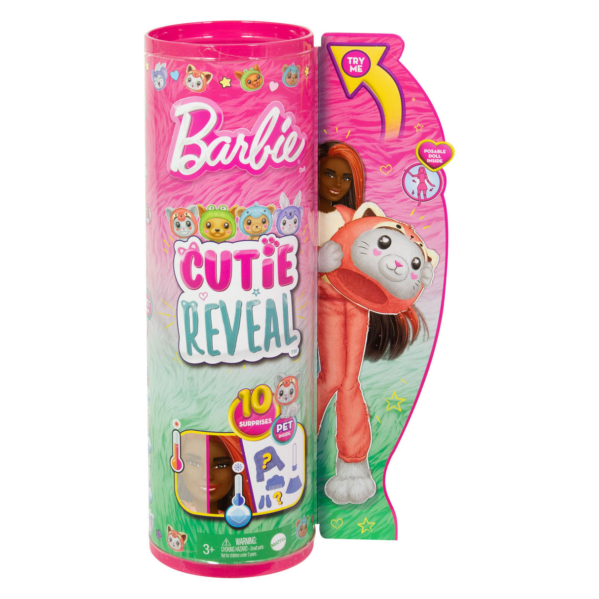 Mattel barbie cutie reveal fashion doll red panda