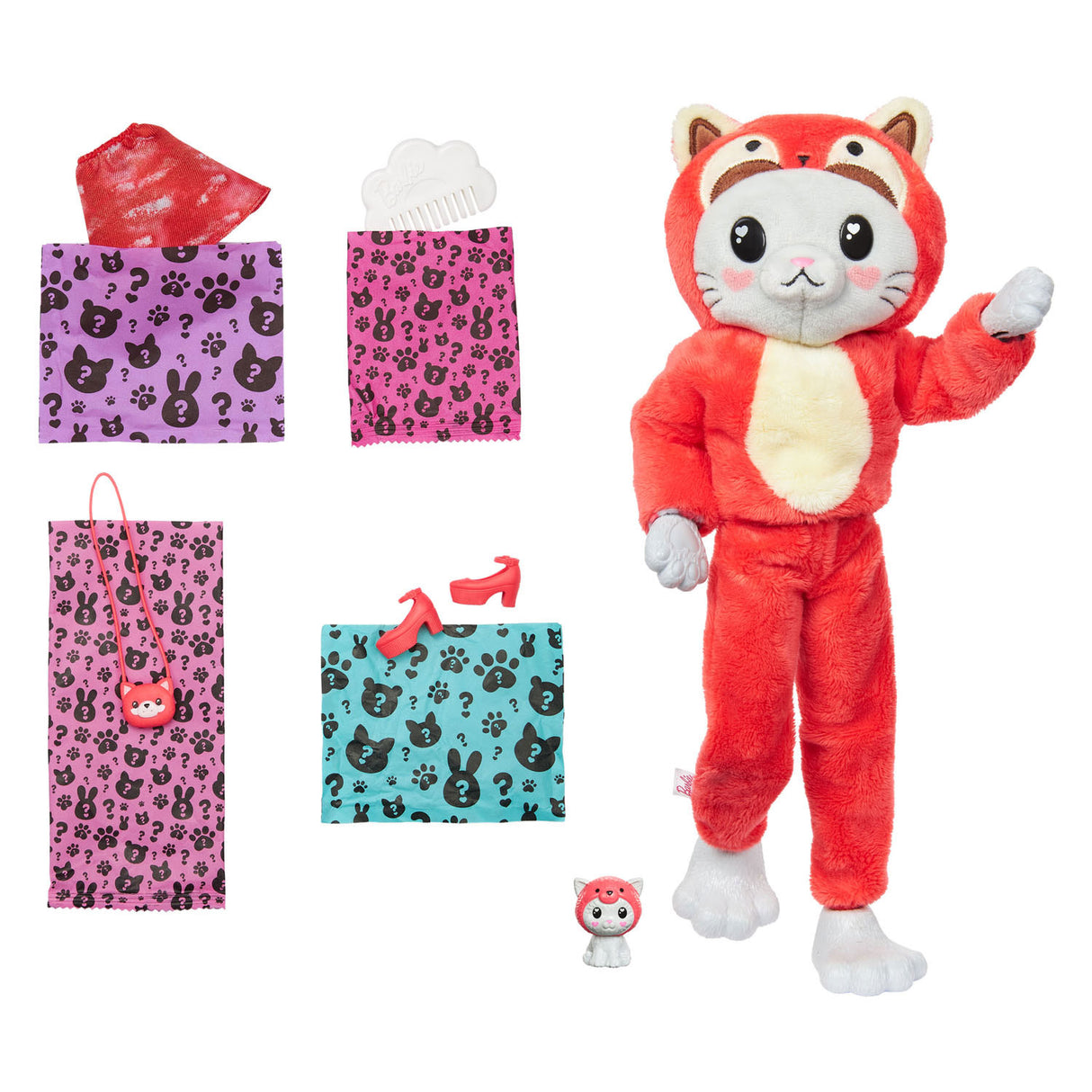Mattel barbie cutie reveal fashion doll red panda