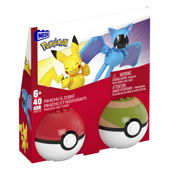 De Mattel Mega CONGERREUX Pikachu Zubat Bouwset, 40dlg.