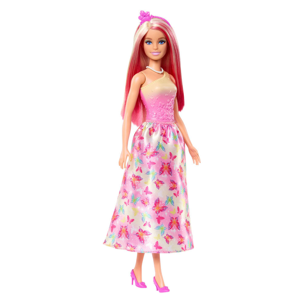 Mattel Koninklijke pop met roze en blond haar, rok met vl