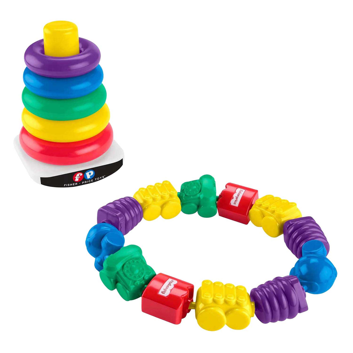 Fisher price stacking tower and click beads