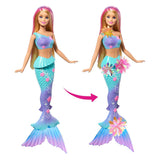 Barbie mermaid with magical flowers blue